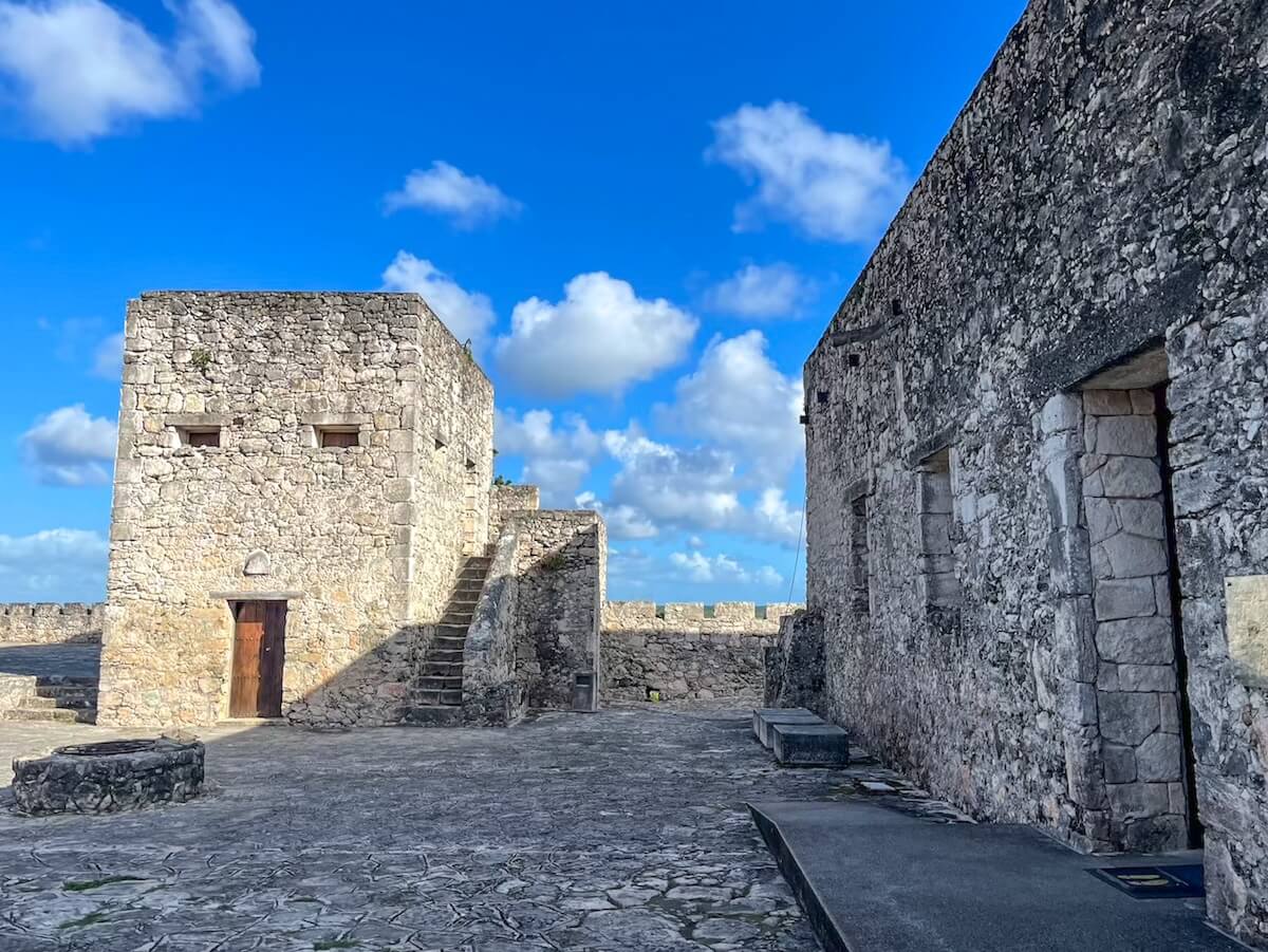 Inside the Fort San Felipe in Bacalar