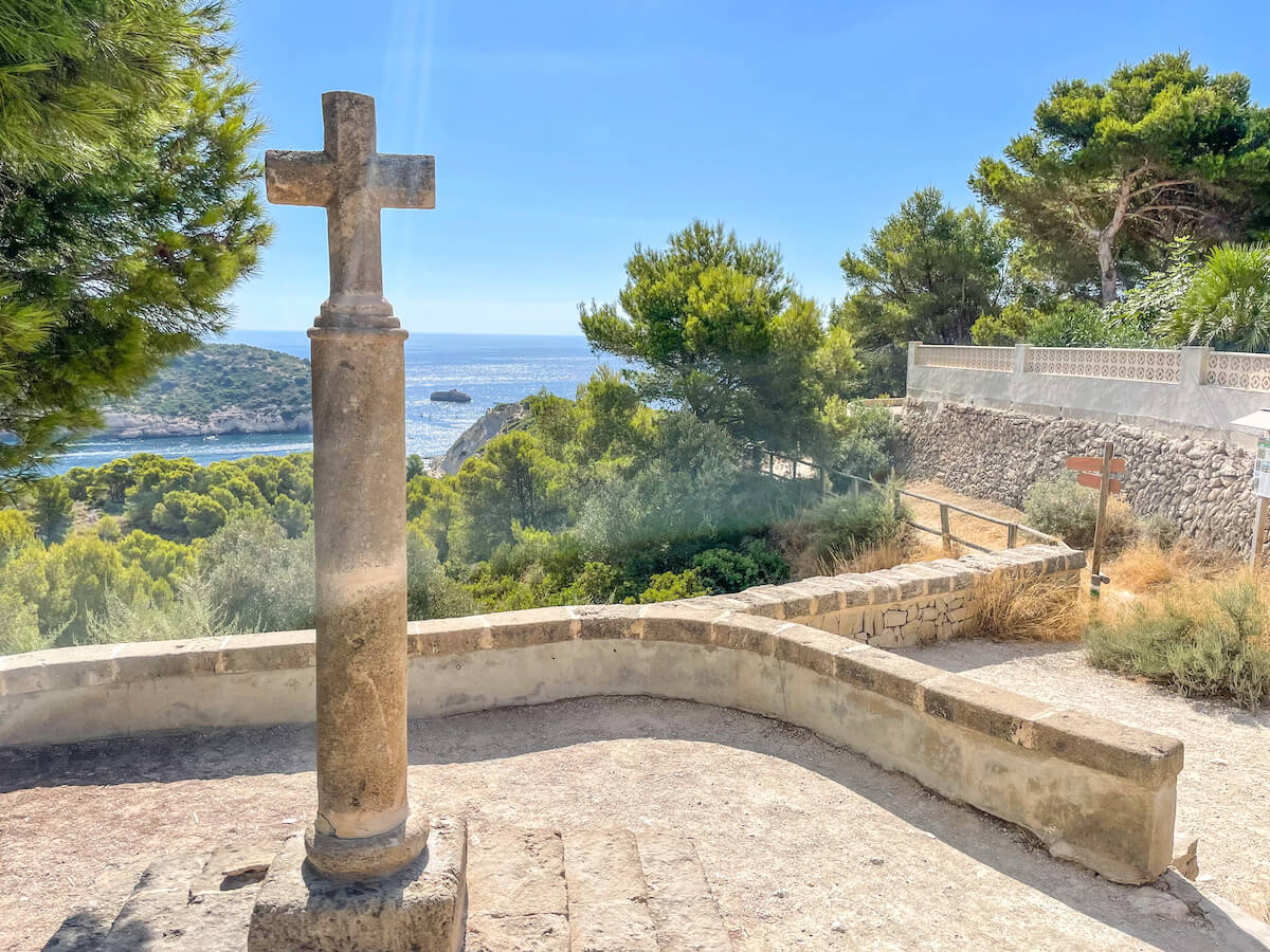The Portixol Creu or Cross overlooking the Mediterranean in Javea.