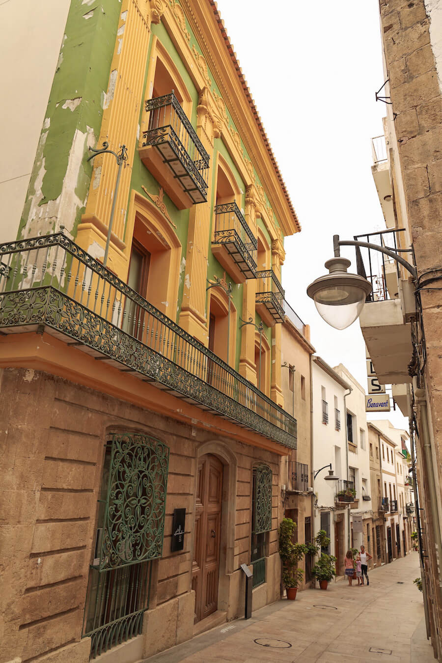The pedestrian streets of the Historic Centre in Javea, Spain - a popular part of the town to stay in when on holiday.