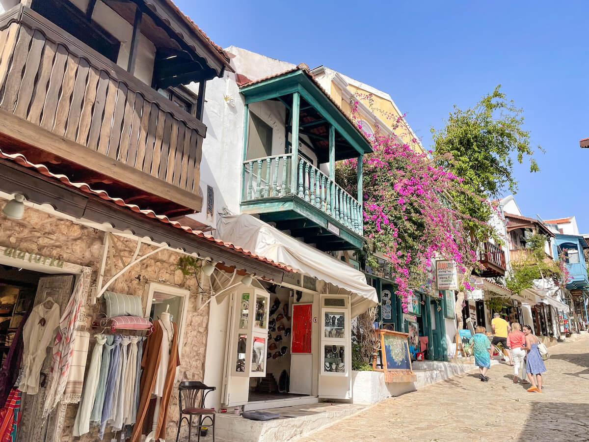 Shopping the picturesque streets in Kas Turkey