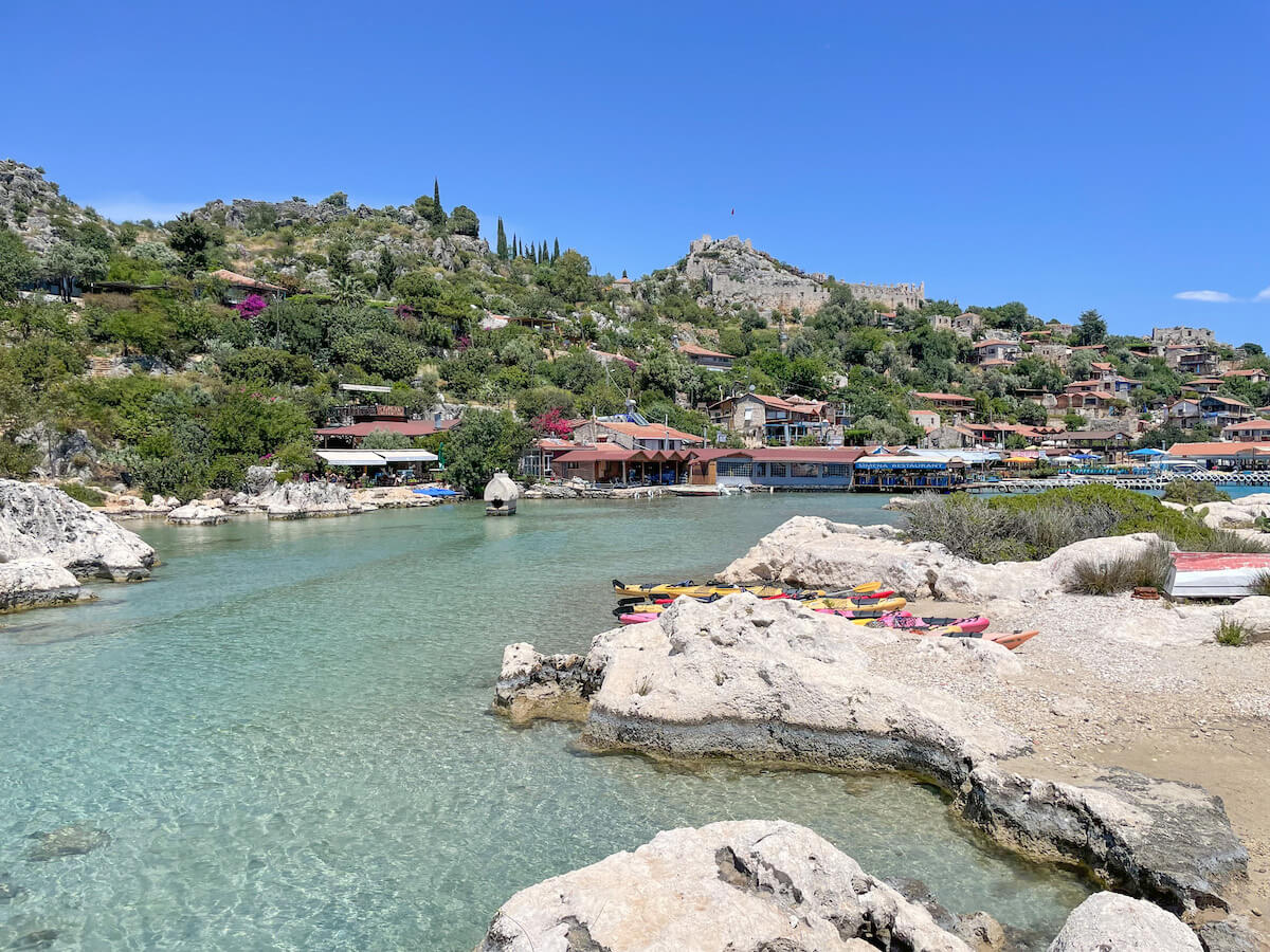 View towards Simena village - a beautiful village near Kas.