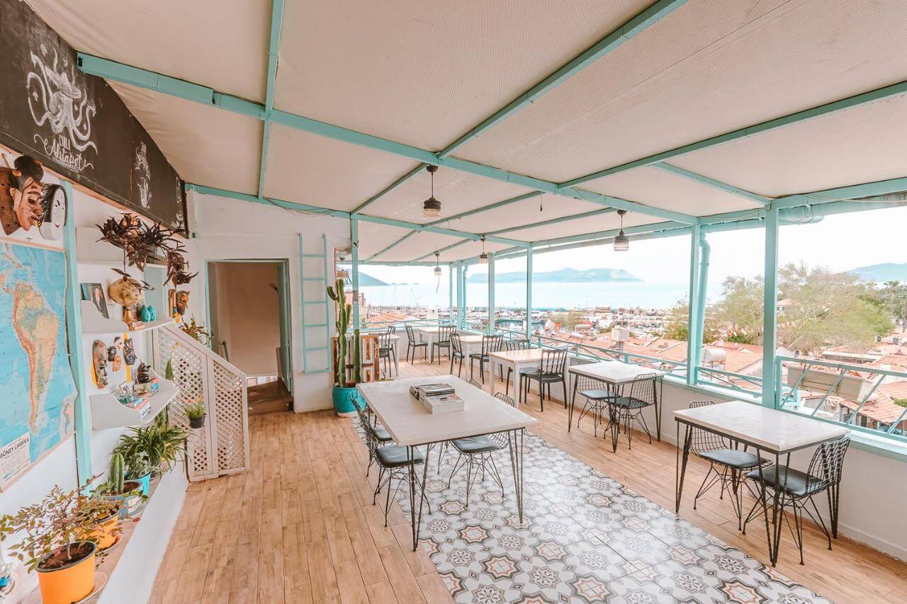 Views of Kas from the Kuytu Terrace Bed and Breakfast - this is one of the best places to stay in Kas.