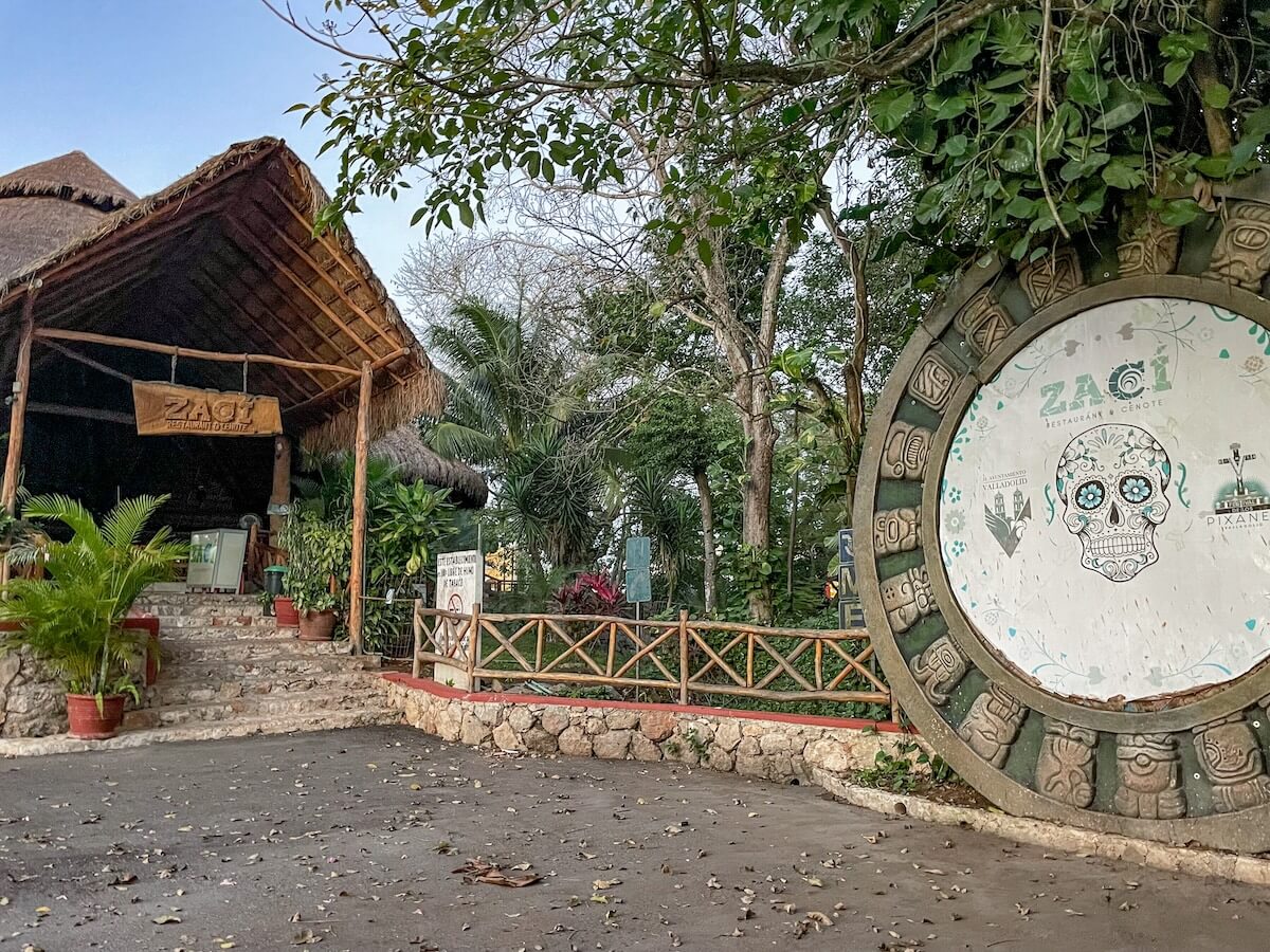 Sign for Zaci Cenote in Valladolid
