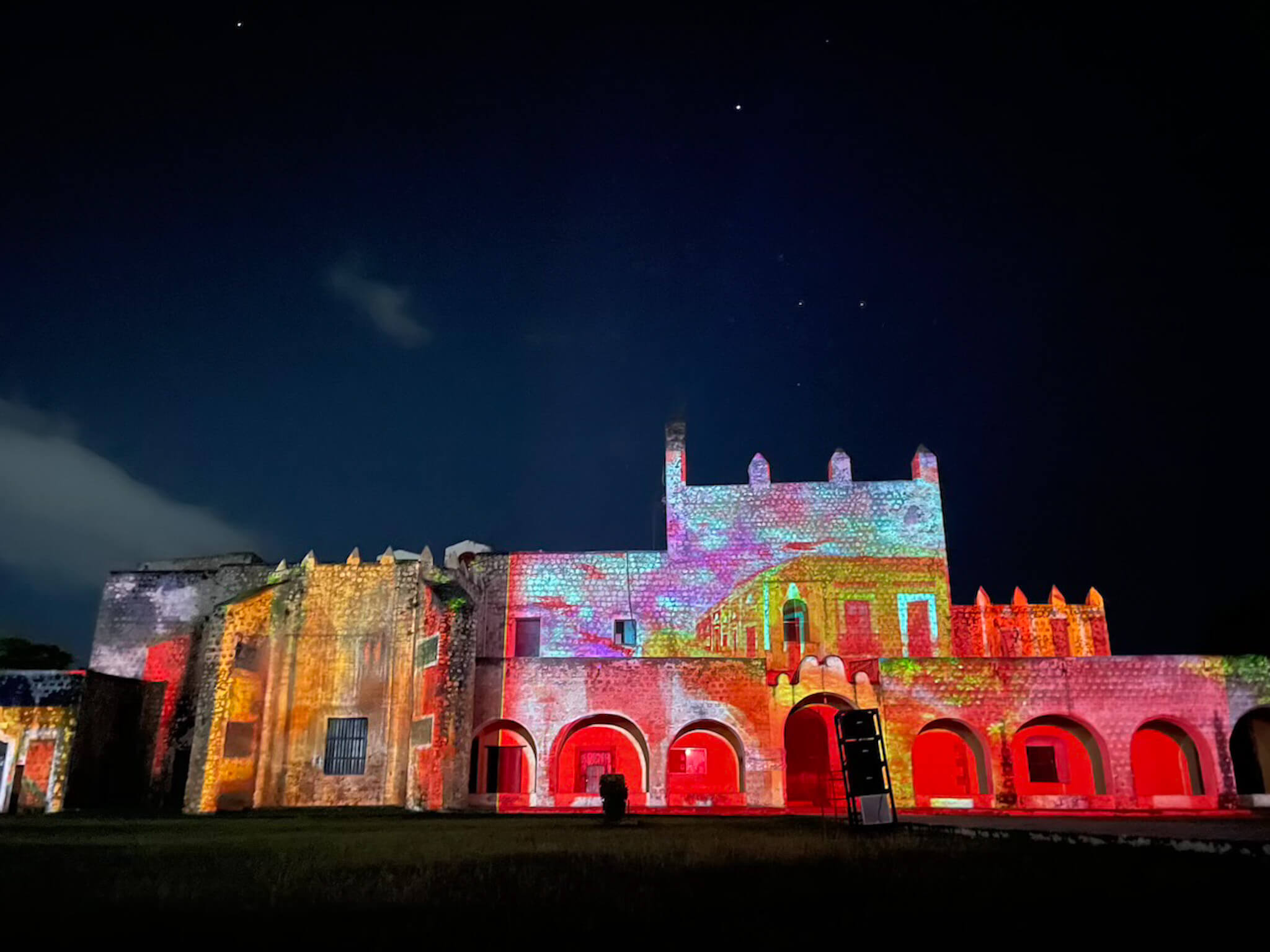 The night light and sound show and mapping on the Convento de San Bernardino de Siena in Valladolid - a great thing to do when visiting.