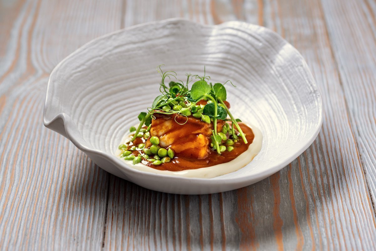 A carefully plated dish at Tula in Javea near the Arenal - one of the best restaurants and Michelin starred venues in the area.