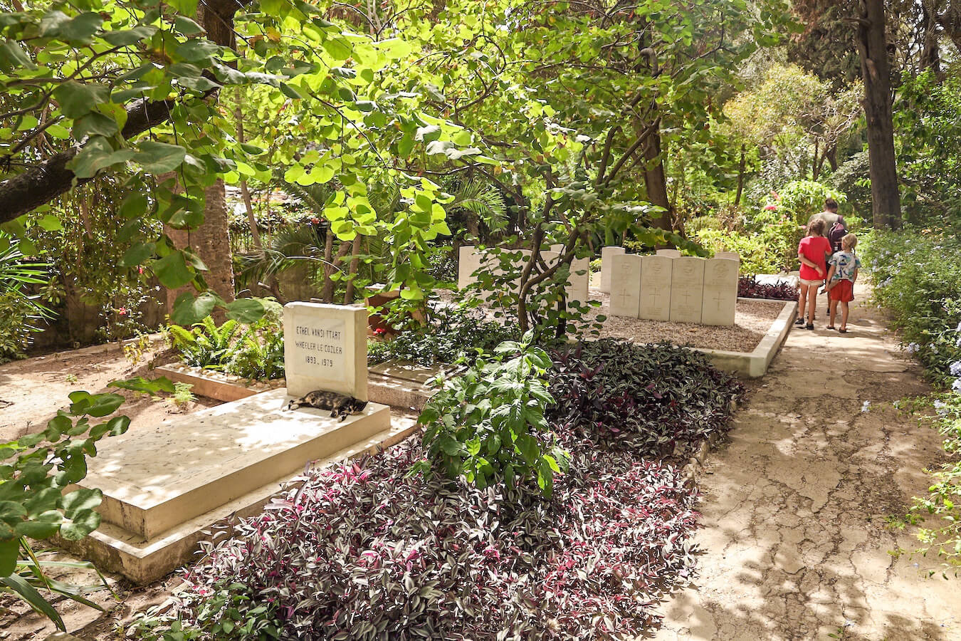 A family walk around the graves of the St Andrew's Church while exploring top things to do in Tangier