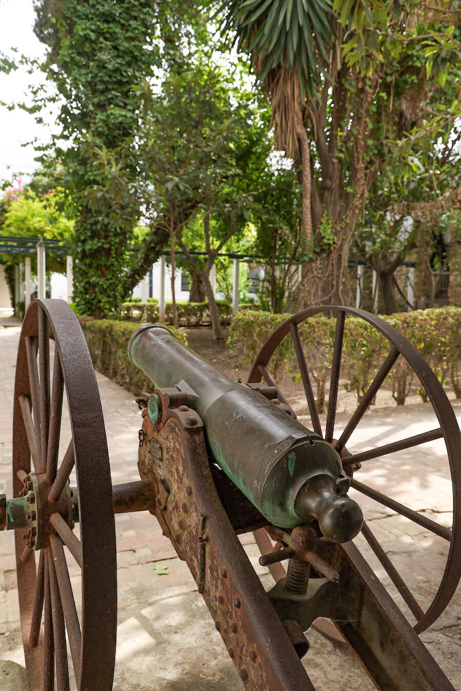 A canon photographed in the garden of the Kasbah Museum in Tangier