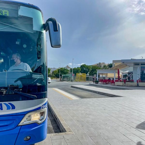 The Alsa Bus parked at the Bus Stop in Javea on its way to Valencia