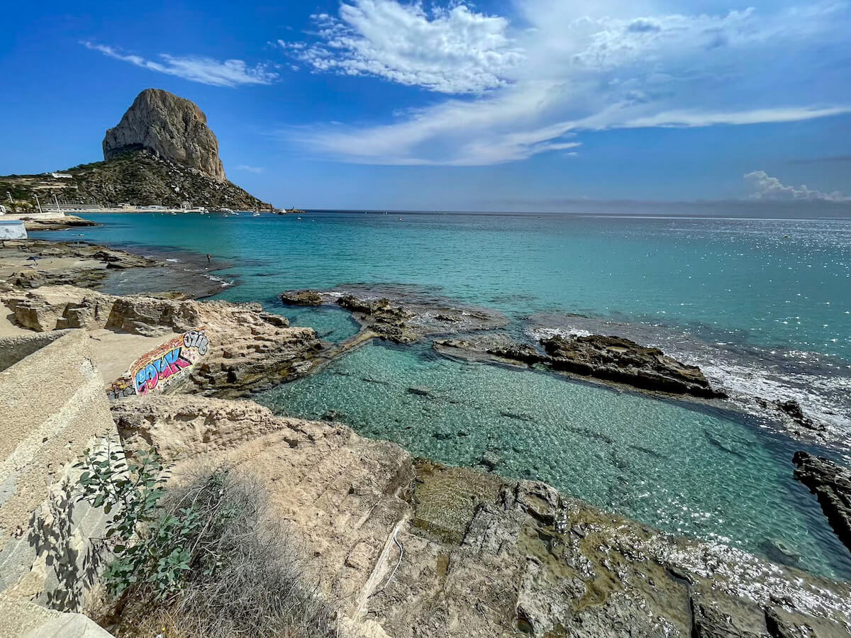 Calpe rock and the Queens Baths in Costa Blanca.