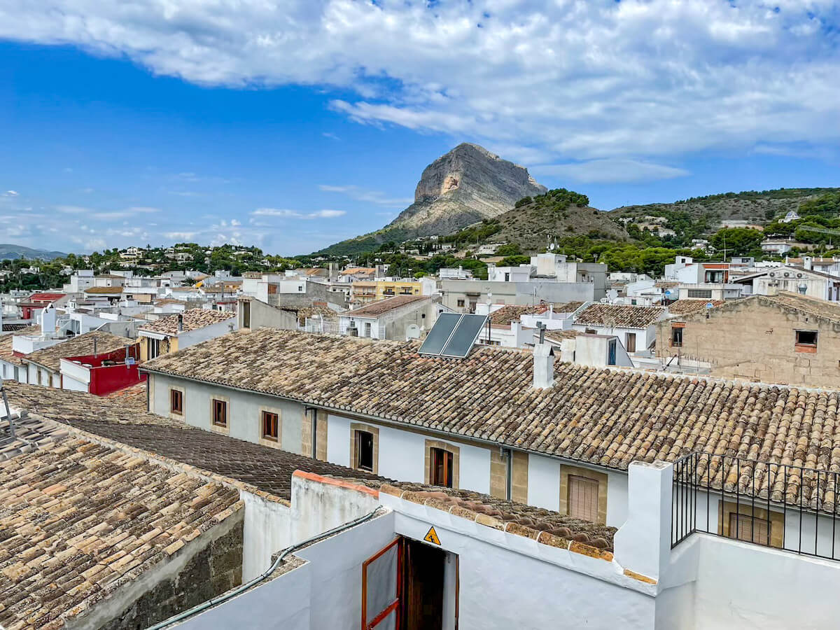 Montgo in the background seen over the Historic Centre of Javea