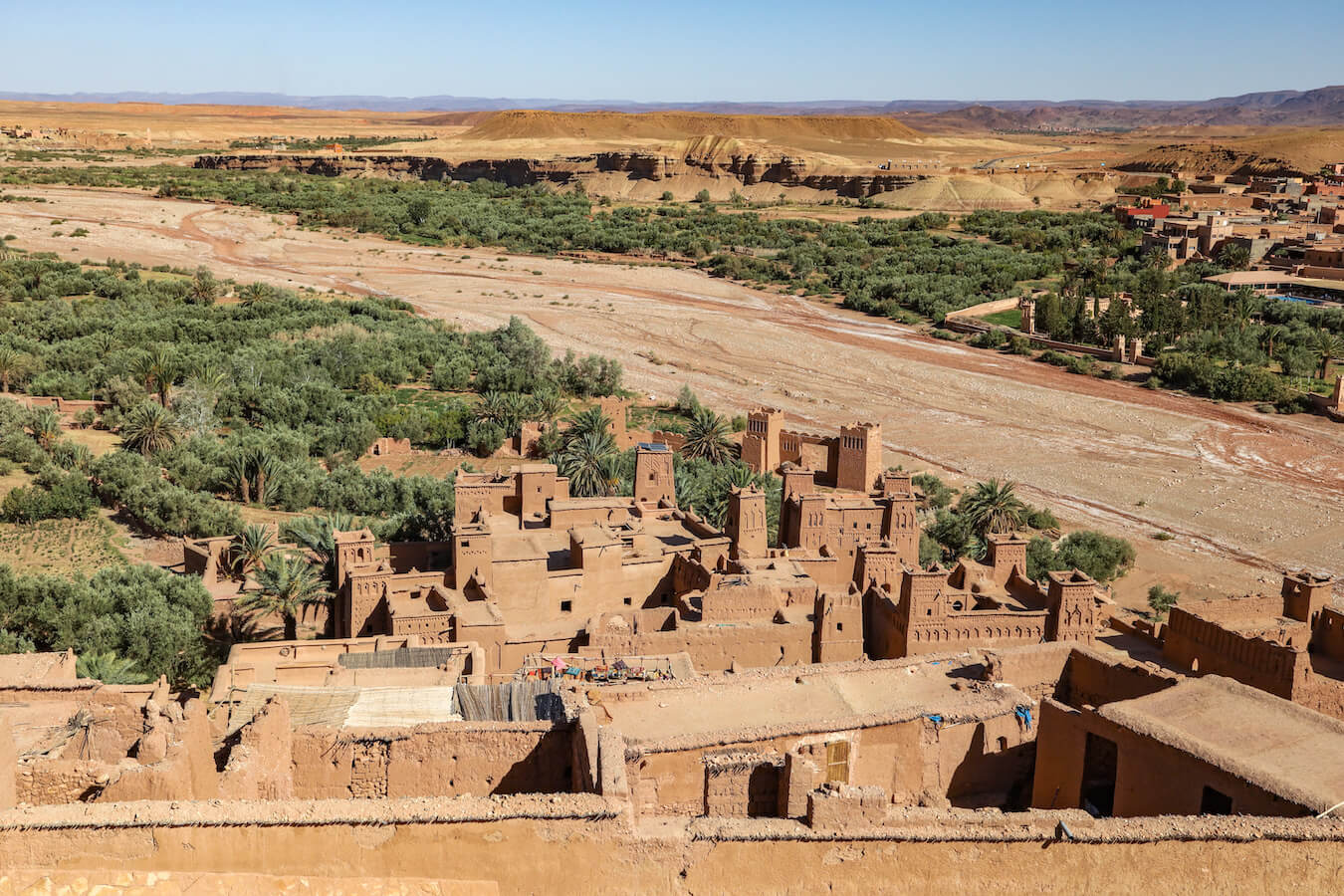 Views across the kasbah Ait Ben Hadou in Morocco - a good destination and itinerary if you have extra time in Morocco