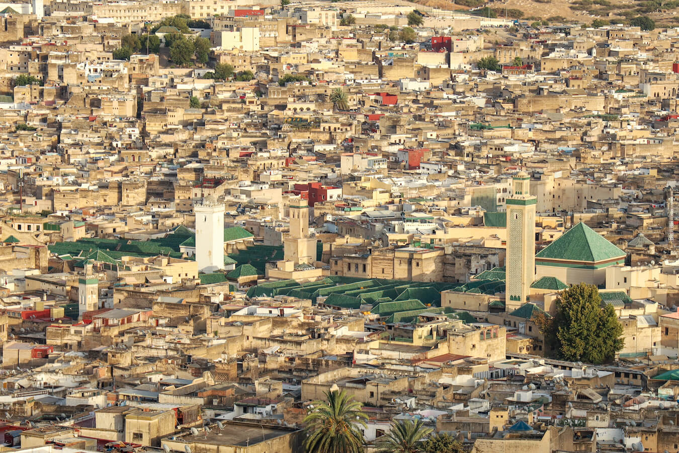 Overlooking the Fes medina and souq - a popular destination when visiting Fes for two days.