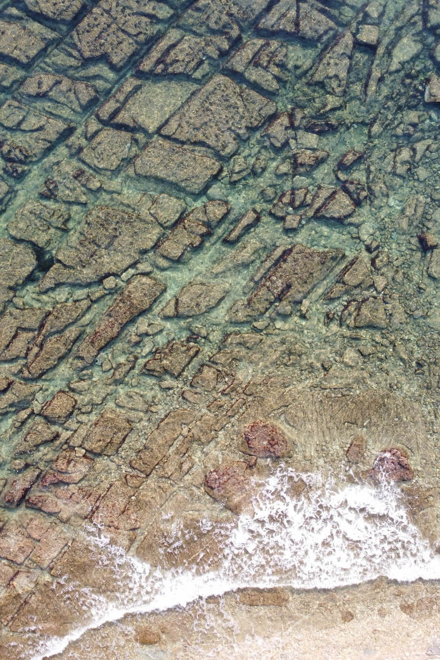 A drone image of Portixol beach in Javea Spain.
