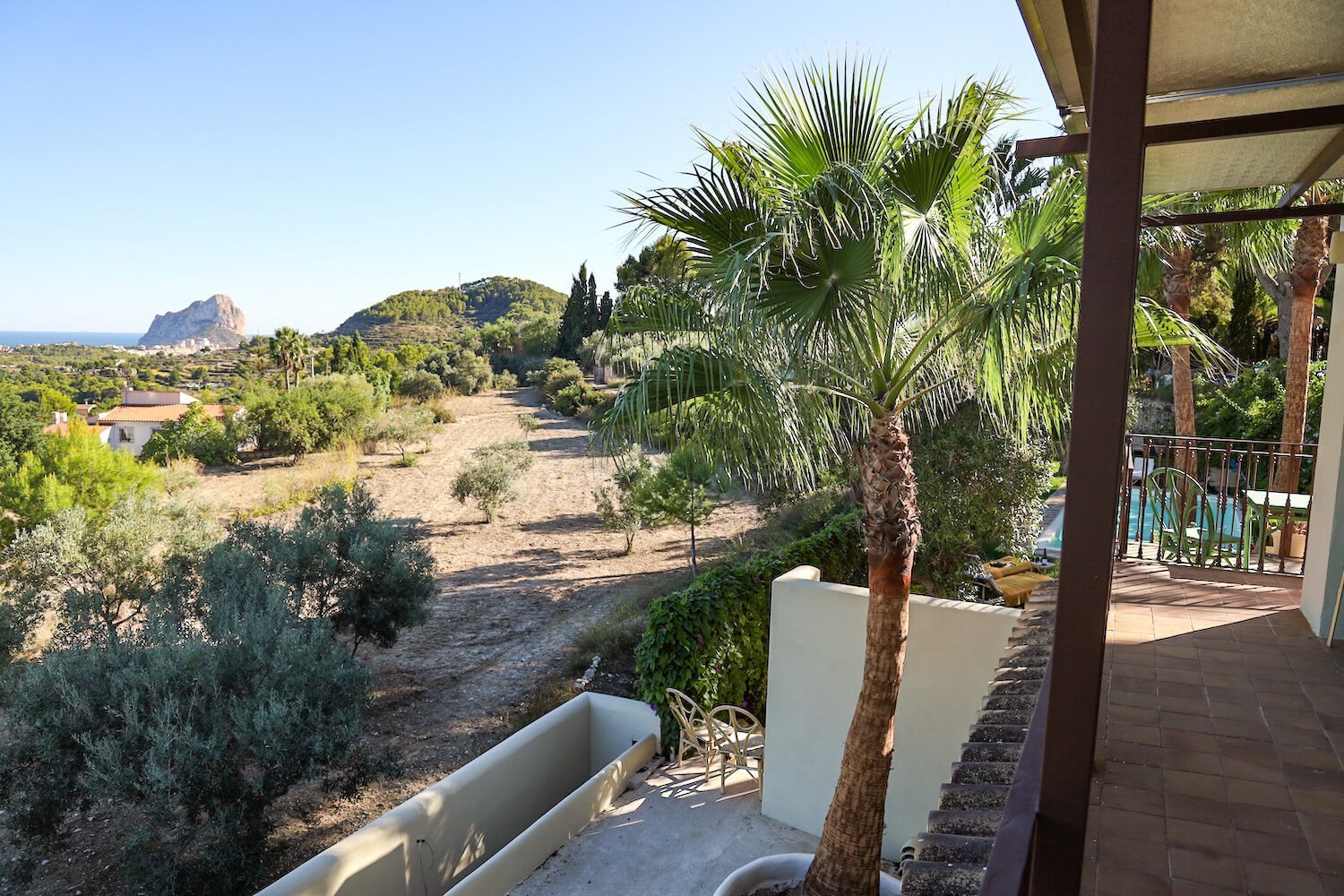 The beautiful views towards Calpe Rock in Costa Blanca Spain from the best boutique hotel.