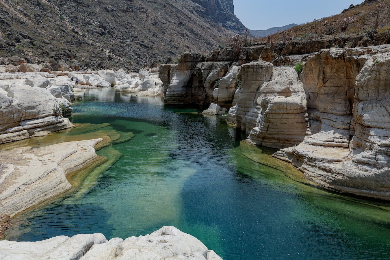 A beautiful place to visit in Socotra is the wadi Da'arho
