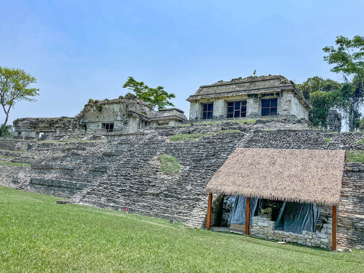 The Northern Group of buildings at Palenque ruins. 