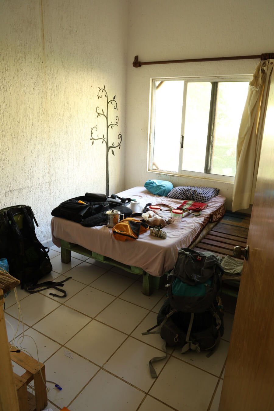 An example of a room provided while living on a volunteer and work exchange program.