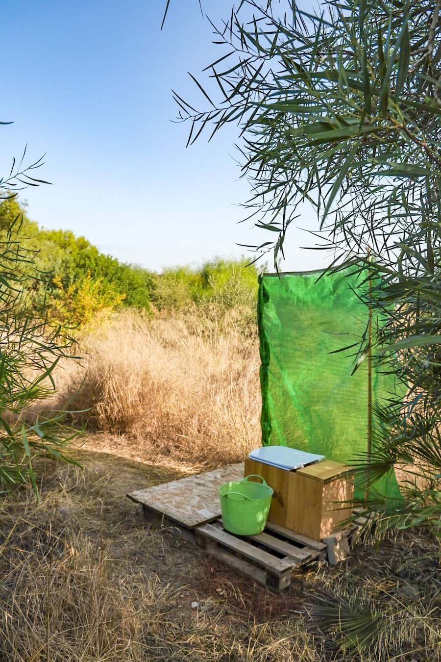 An outdoor toilet on an agro tourism volunteer property in Spain.
