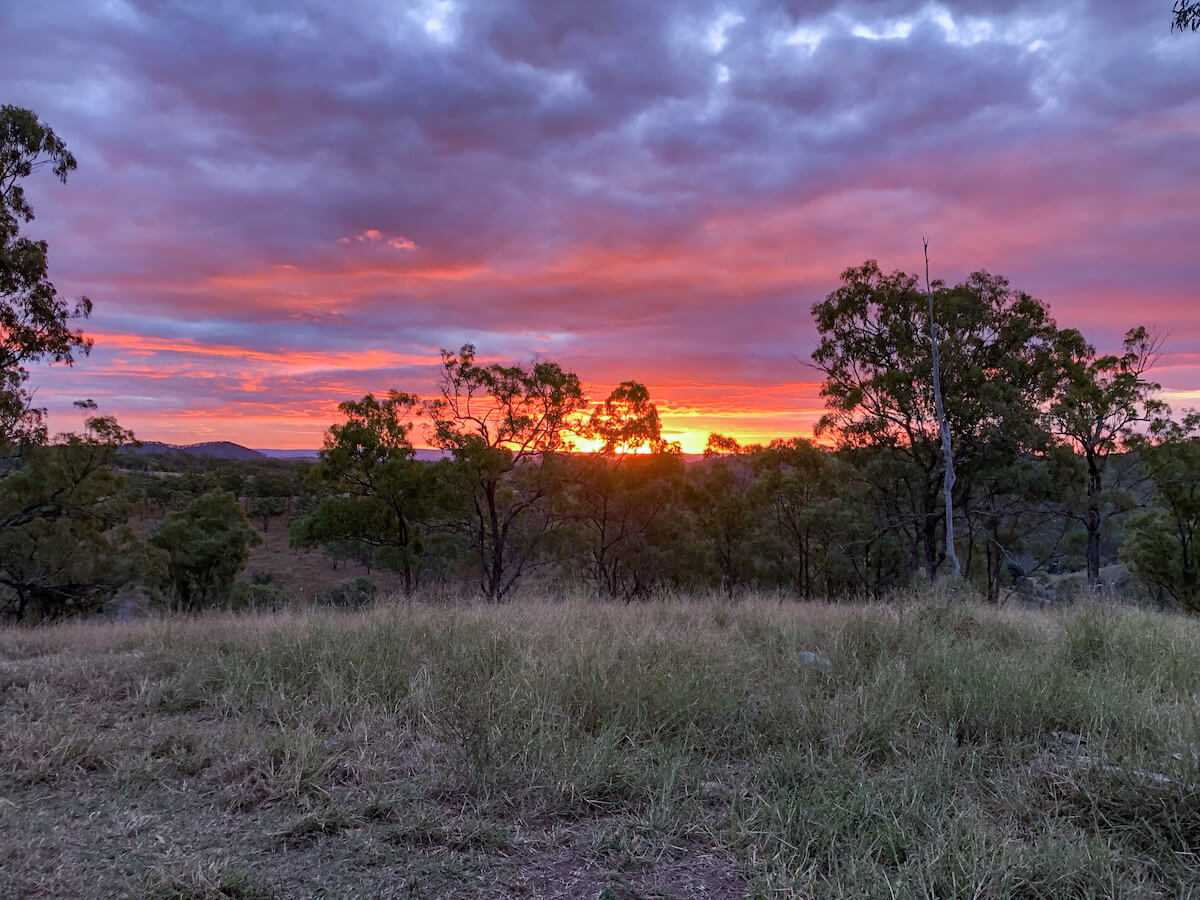 Sunset over outback Australia.