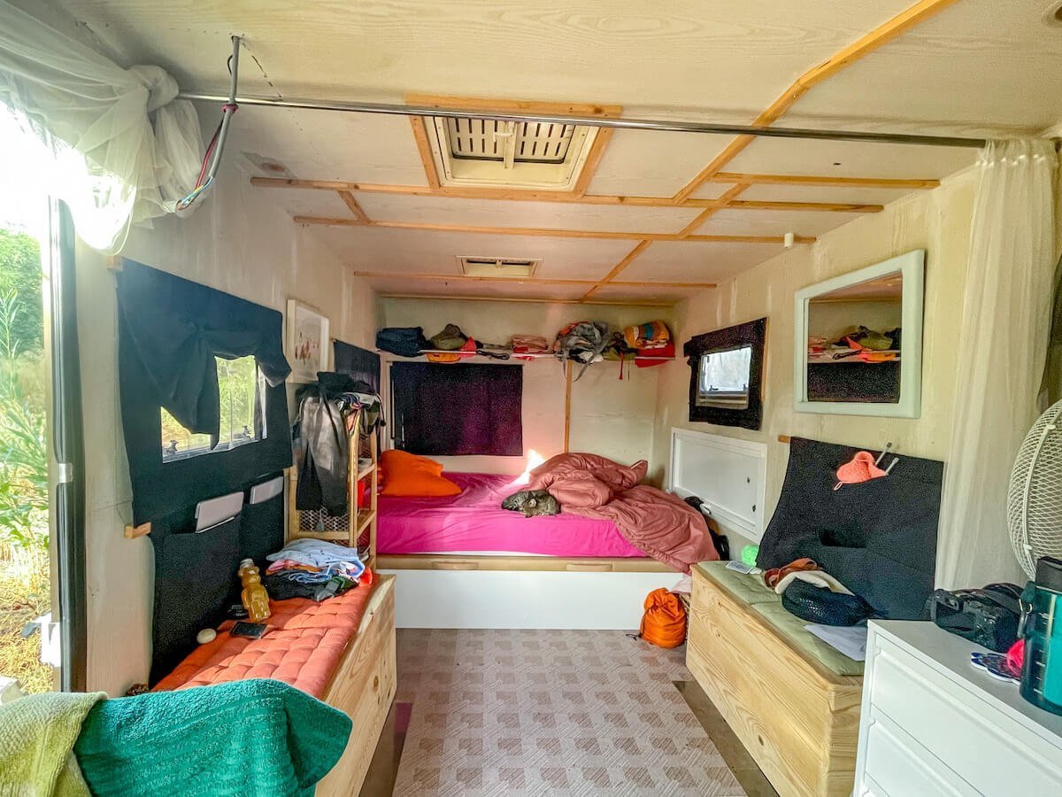 An example of a room provided while living on a volunteer and work exchange program.