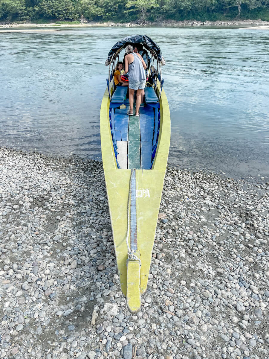 Mother and daughter on the lancha waiting to head down stream to Yaxchilán ruins.