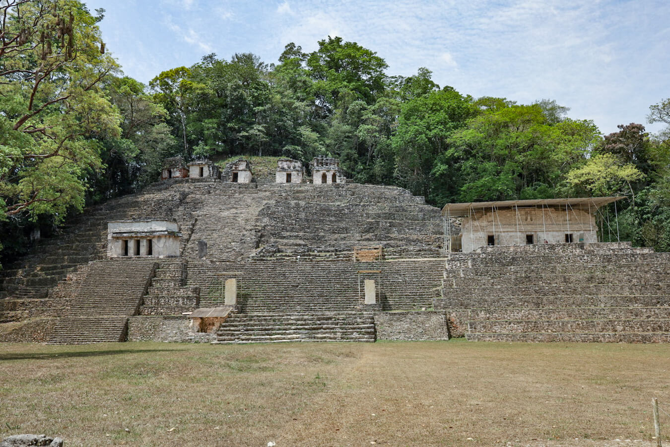 The Acropolis at Bonampak ruins.