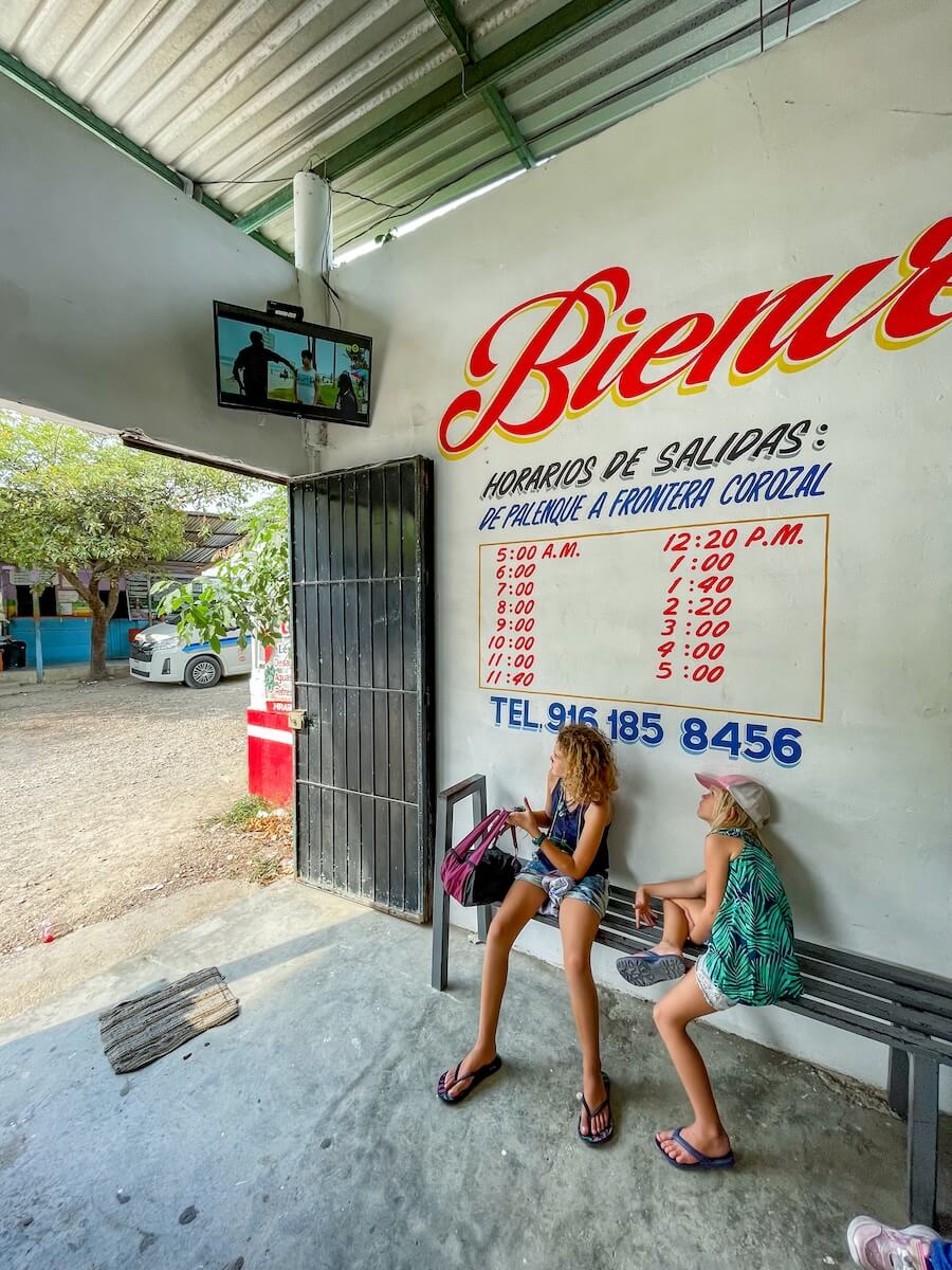 Waiting at the collective transport depot in Palenque for a trip to Bonampak and the Lacandon Jungle