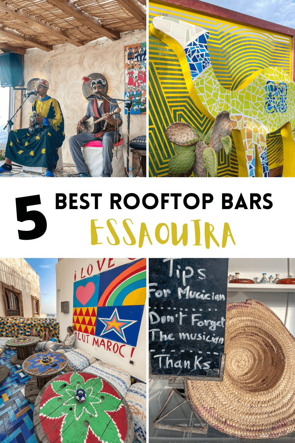 Graphic of the best rooftop bars in Essaouira for readers to save for later