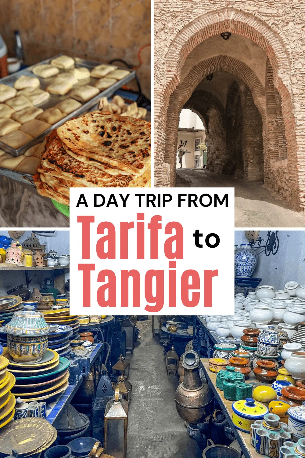 An image for saving this post, which explains how to take a day trip to Tangier from Spain.