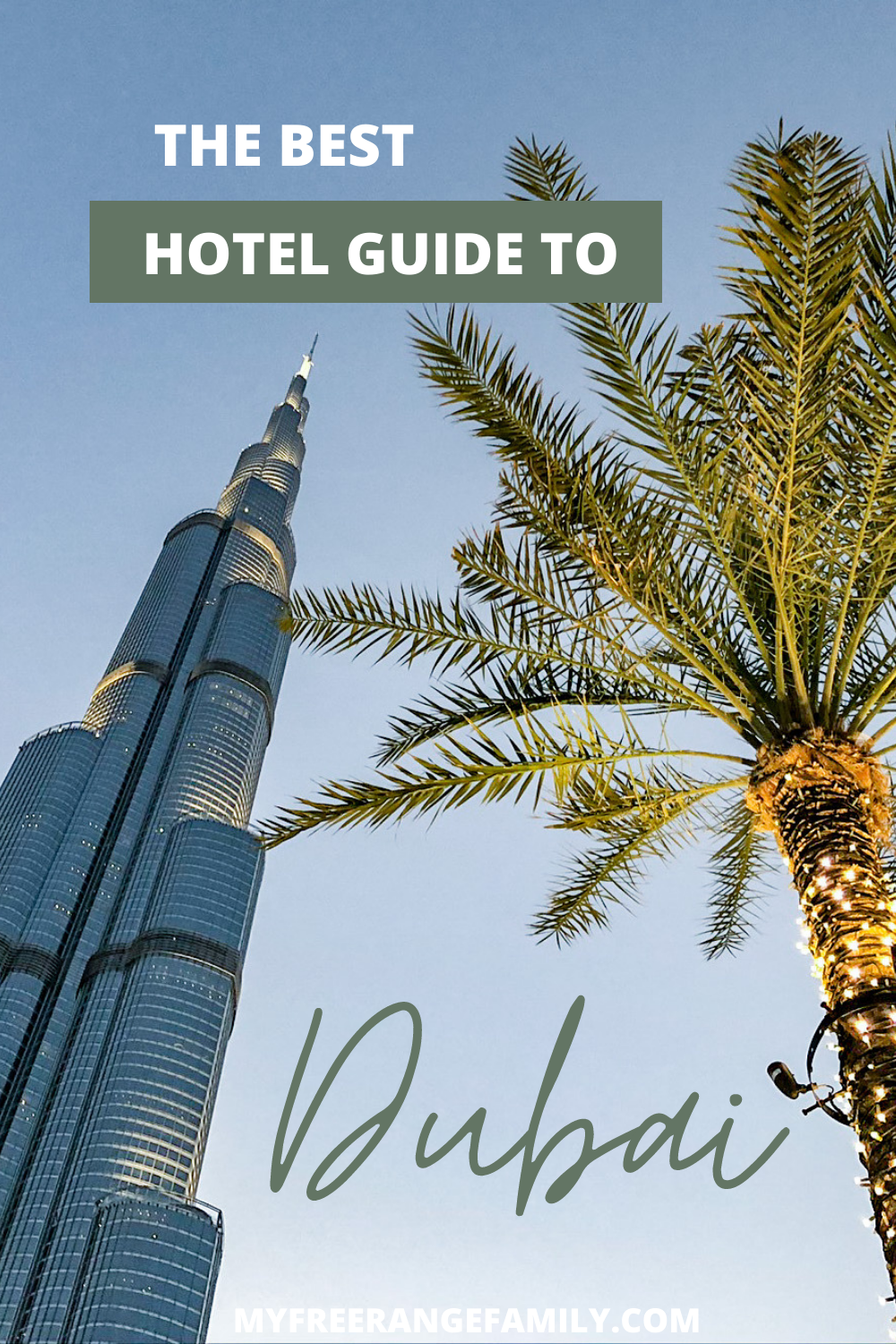 Burj Khalifa and date palm in downtown Dubai one of the best places to stay for tourists