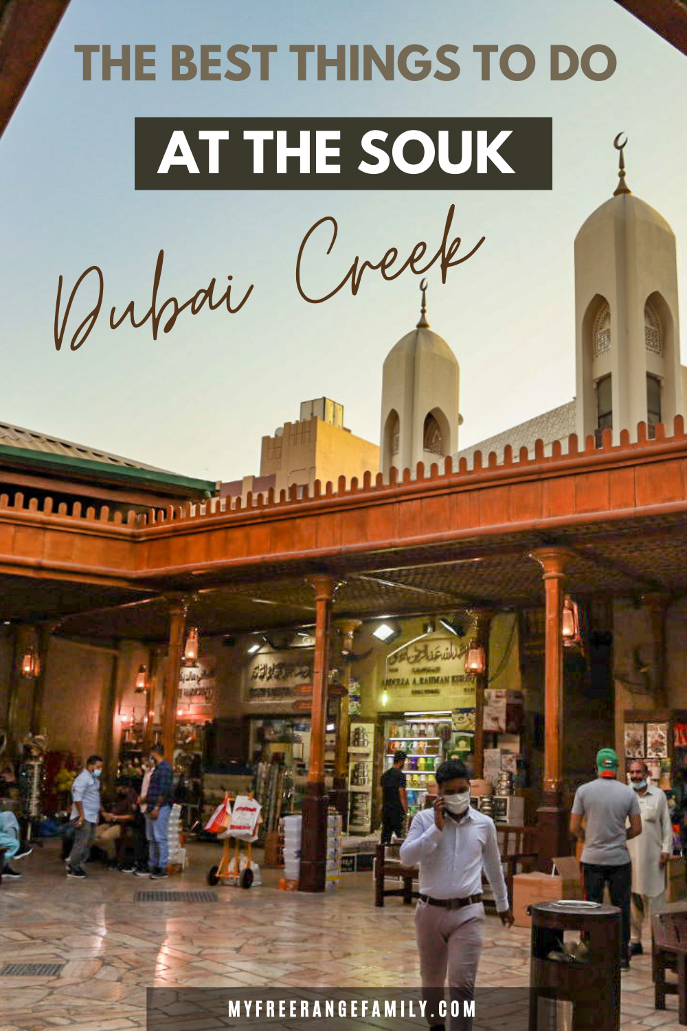 Deira souk and markets with mosque in the background