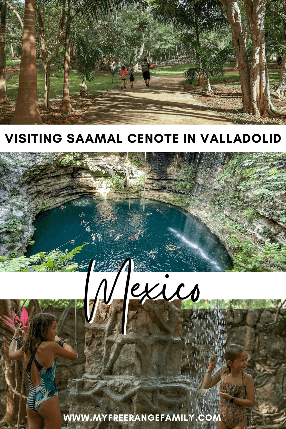 An image for pinterest - Saamal Cenote Review in Valladolid